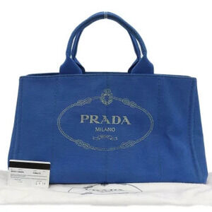 Prada Canapa Tote Bag Canvas Blue